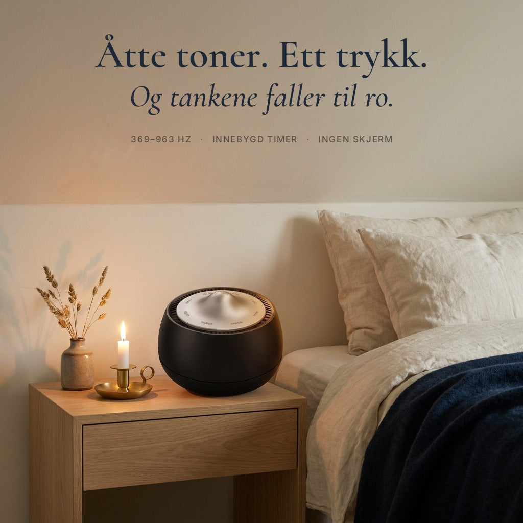 Alma Sound Bowl på nattbordet – åtte toner, ett trykk
